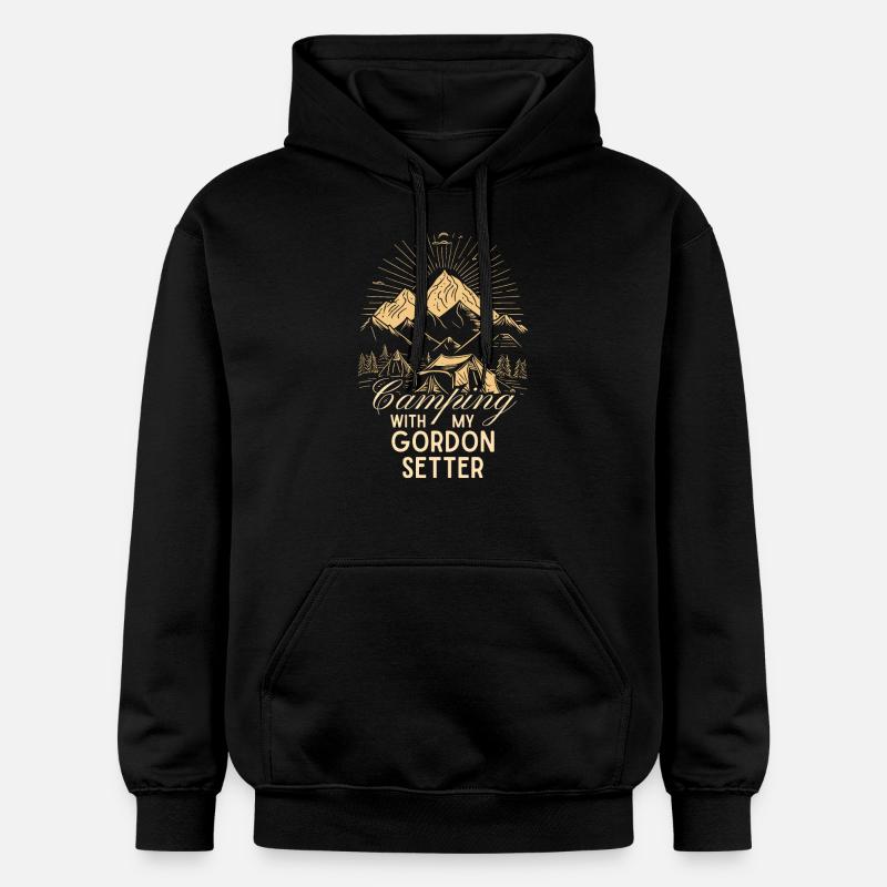 Gordon Setter Camping - Sweat à capuche Softstyle® Gildan Unisexe - noir