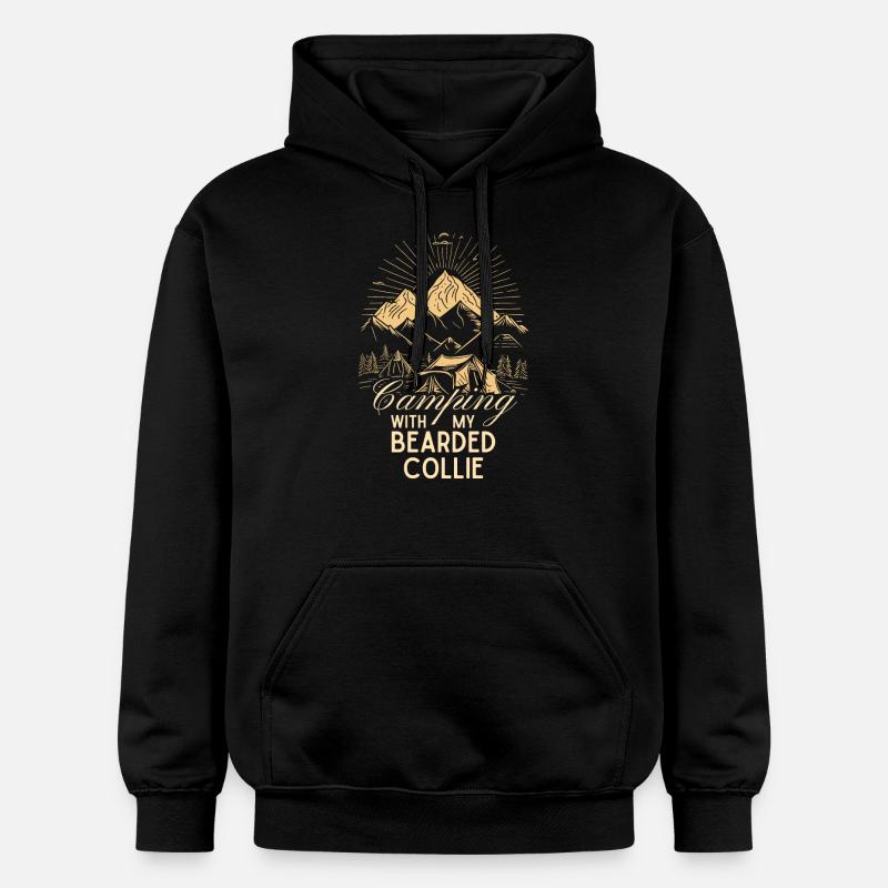 Camping Collie barbu - Sweat à capuche Softstyle® Gildan Unisexe - noir