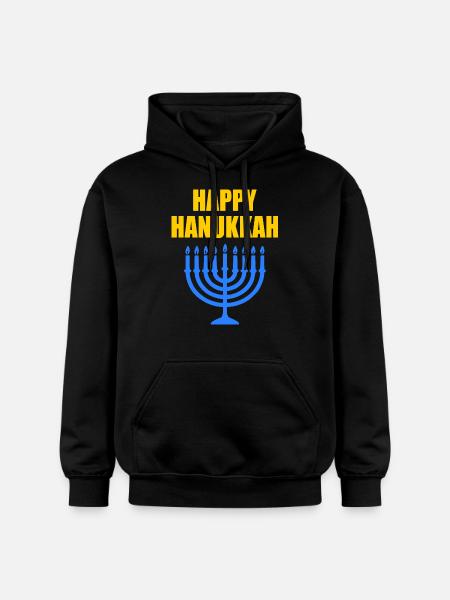 HAPPY HANUKKAH - Gildan Unisex Softstyle® Midweight Hoodie - black