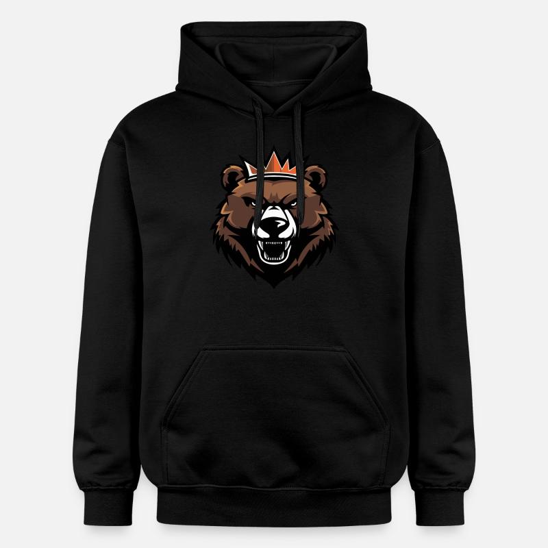 Bär Kopf Krone - Gildan Unisex Softstyle® Midweight Hoodie - Schwarz