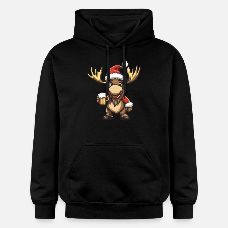 Moose Bière Noël - Sweat à capuche Softstyle® Gildan Unisexe - noir