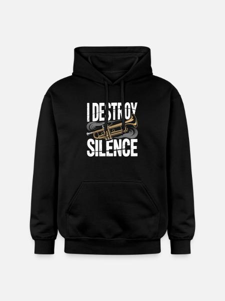 Trumpet I Destroy Silence - Gildan Unisex Softstyle® Midweight Hoodie - black