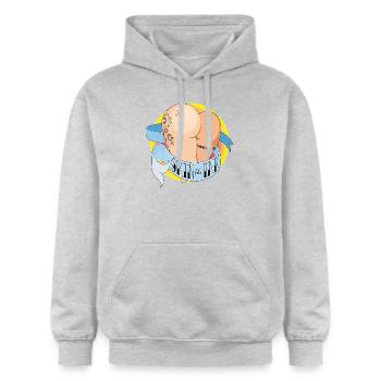 Skin & Ink - Gildan Unisex Softstyle® Midweight Hoodie - light heather grey - Front - Liana (172cm) & Jaron (178cm)
