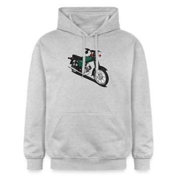 S51 (grün) // Illustration - Gildan Unisex Softstyle® Midweight Hoodie - Hellgrau meliert - Vorne - Liana (172cm) & Jaron (178cm)