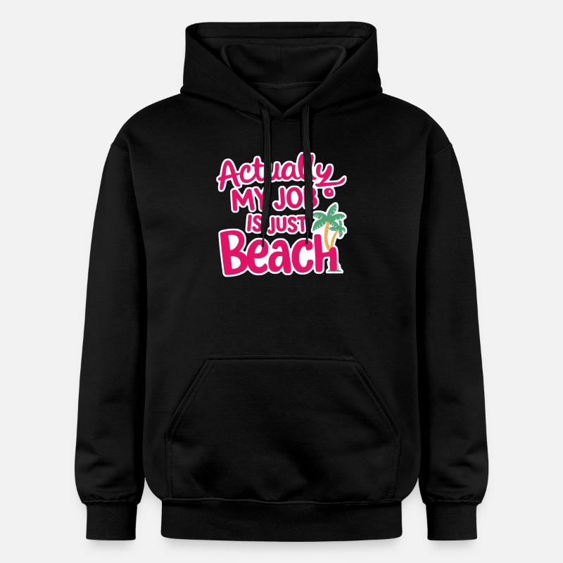 plage vacances soleil mer - Sweat à capuche Softstyle® Gildan Unisexe - noir