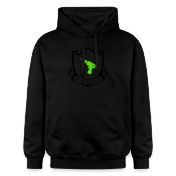 bohrmaschine wappen - Gildan Unisex Softstyle® Midweight Hoodie - Schwarz - Vorne - Marisol (170cm) & Nik (191cm)