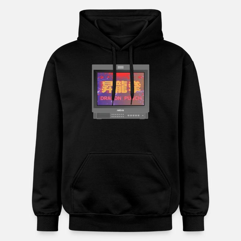Retrogaming - Dragon Punch - Sweat à capuche Softstyle® Gildan Unisexe - noir