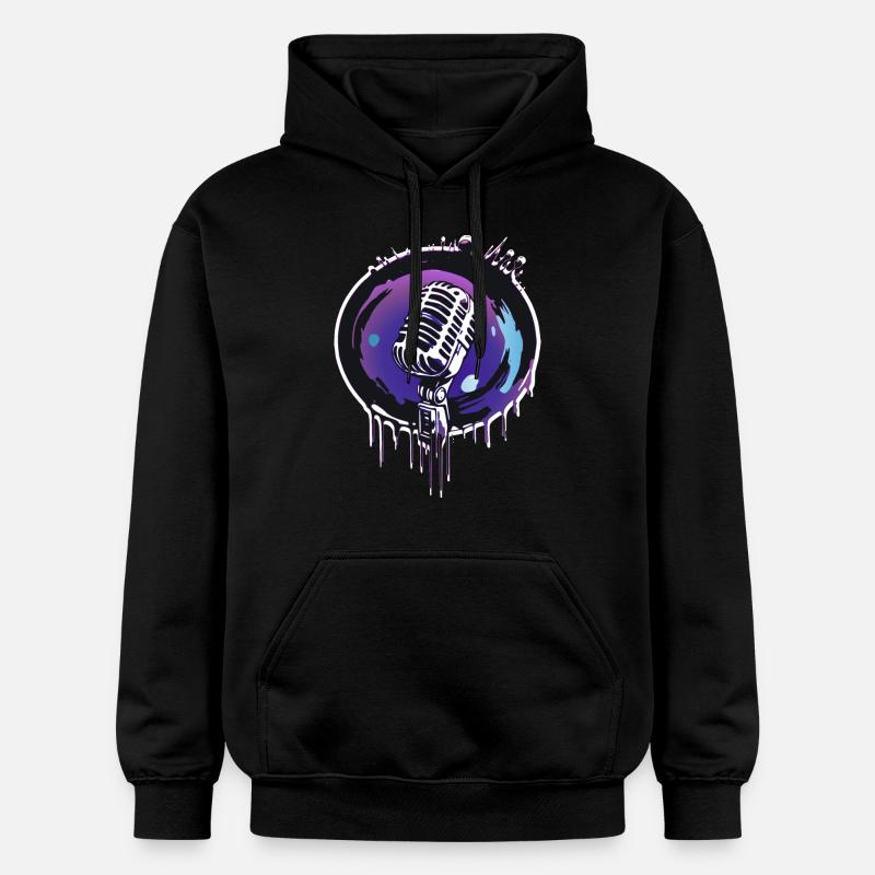 Microphone - Sweat à capuche Softstyle® Gildan Unisexe - noir