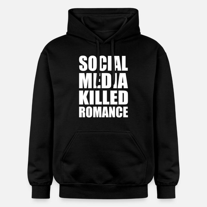 social media killed romance - Sweat à capuche Softstyle® Gildan Unisexe - noir