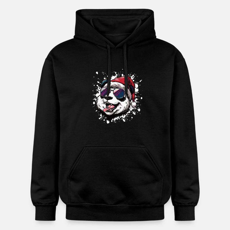 Panda Noël Drôle - Sweat à capuche Softstyle® Gildan Unisexe - noir