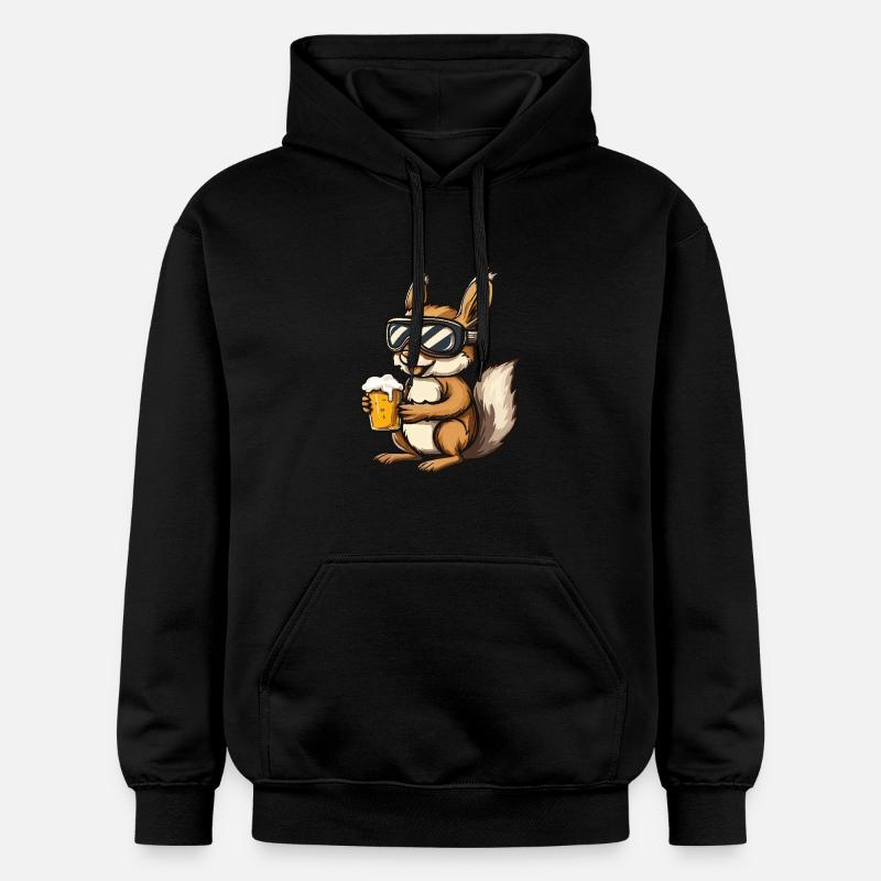 Bière après-ski écureuil - Sweat à capuche Softstyle® Gildan Unisexe - noir