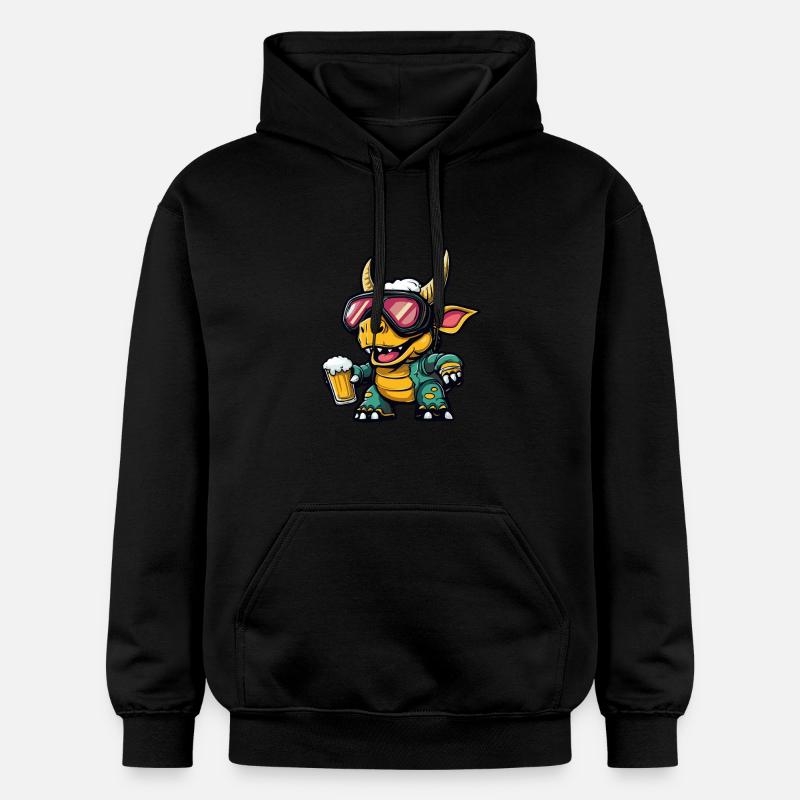 Dinosaure tricératops Bière d’après-ski - Sweat à capuche Softstyle® Gildan Unisexe - noir