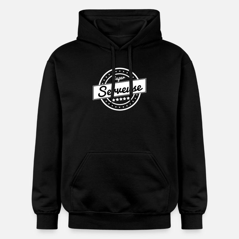 Super serveuse - blanc - Sweat à capuche Softstyle® Gildan Unisexe - noir