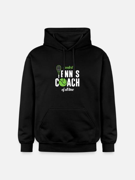 Largest tennis coach ever - Gildan Unisex Softstyle® Midweight Hoodie - black
