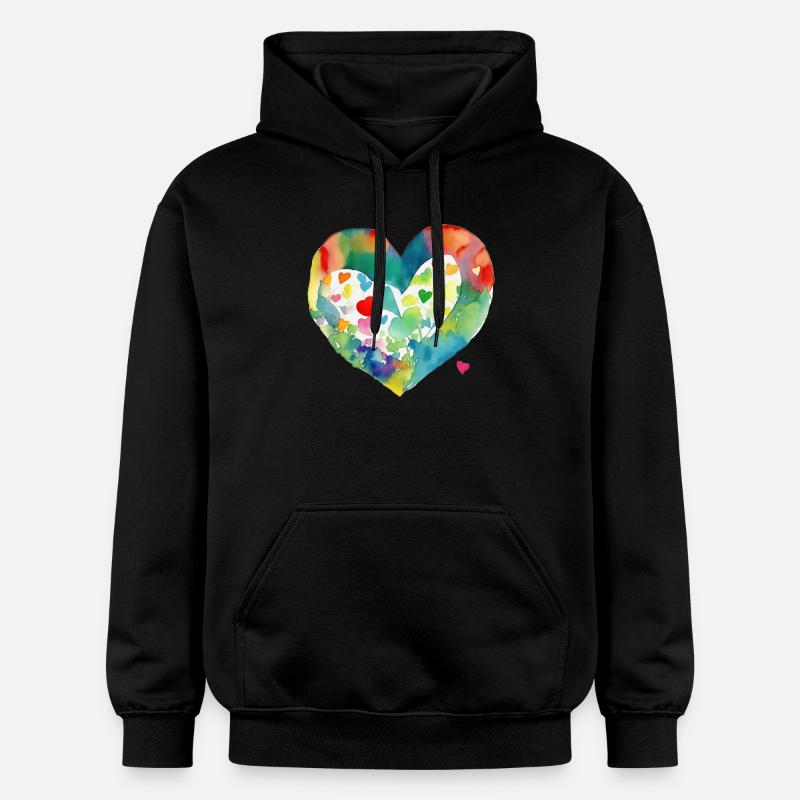 Cœur - Sweat à capuche Softstyle® Gildan Unisexe - noir