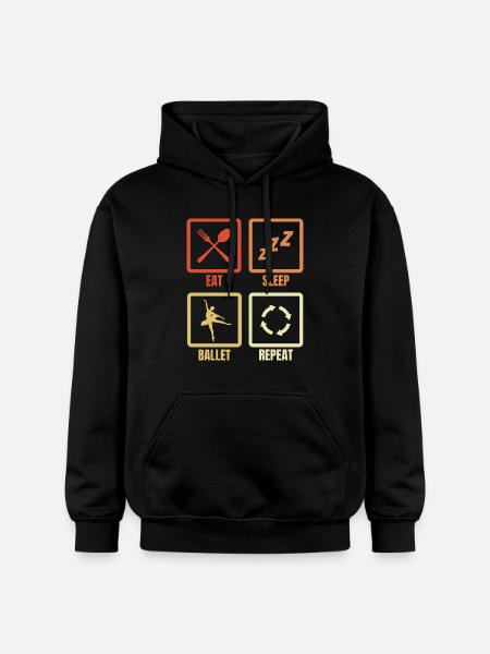 Eat Sleep Ballet Repeat - Gildan Unisex Softstyle® Midweight Hoodie - black
