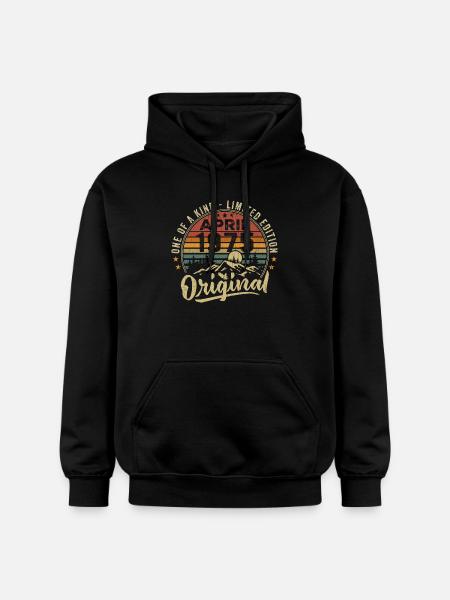 April 1975 Vintage 1975 Birthday Gift - Gildan Unisex Softstyle® Midweight Hoodie - black