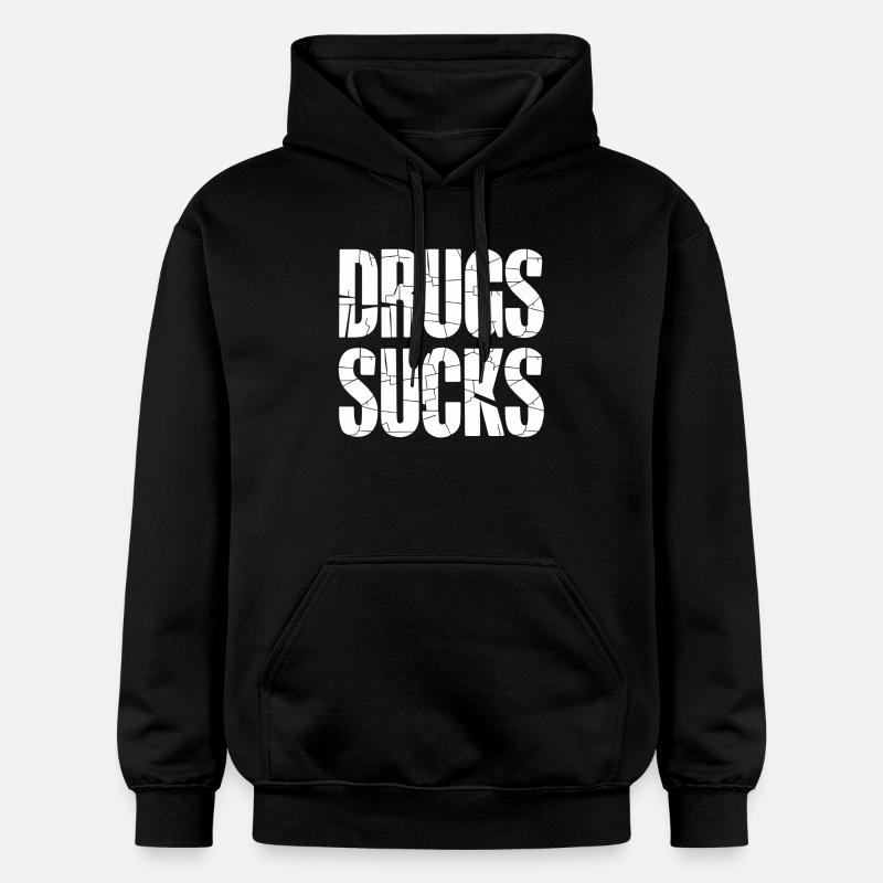 Slogan anti-drogue en gros caractères - Sweat à capuche Softstyle® Gildan Unisexe - noir