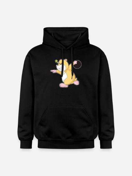 Hamster Bowling Bowlingkugel - Gildan Unisex Softstyle® Midweight Hoodie - Schwarz