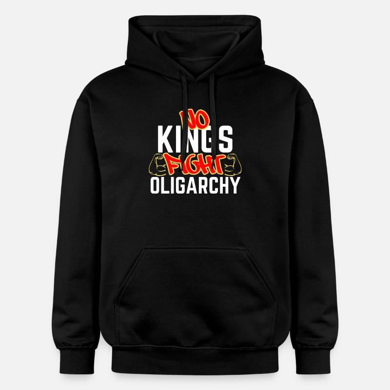 Pas de rois, combat oligarchie - Sweat à capuche Softstyle® Gildan Unisexe - noir