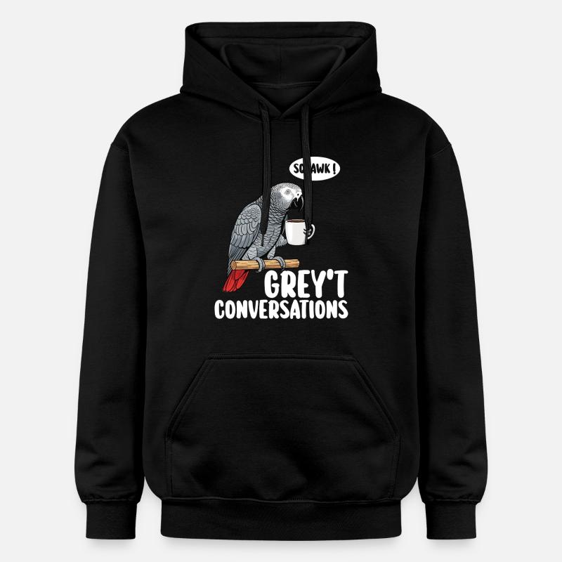 Oiseau Perroquet Gris D'Afrique Humour - Sweat à capuche Softstyle® Gildan Unisexe - noir