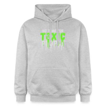 No Time Toxic People Grenzen Selbstfürsorge Spruch - Gildan Unisex Softstyle® Midweight Hoodie - Hellgrau meliert - Vorne - Liana (172cm) & Jaron (178cm)