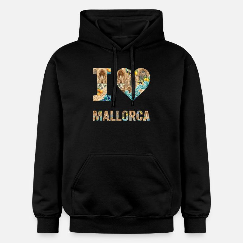 Majorque – Architecture méditerranéenne - Sweat à capuche Softstyle® Gildan Unisexe - noir