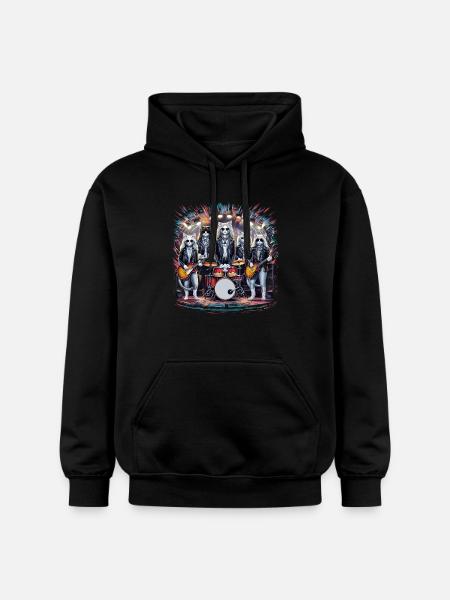 Rockin' Cats Psychedelic Tribute - Gildan Unisex Softstyle® Midweight Hoodie - black