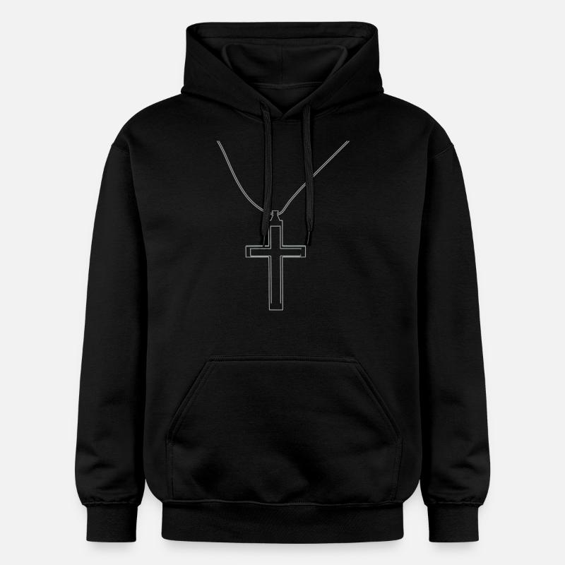 collier Croix - Sweat à capuche Softstyle® Gildan Unisexe - noir