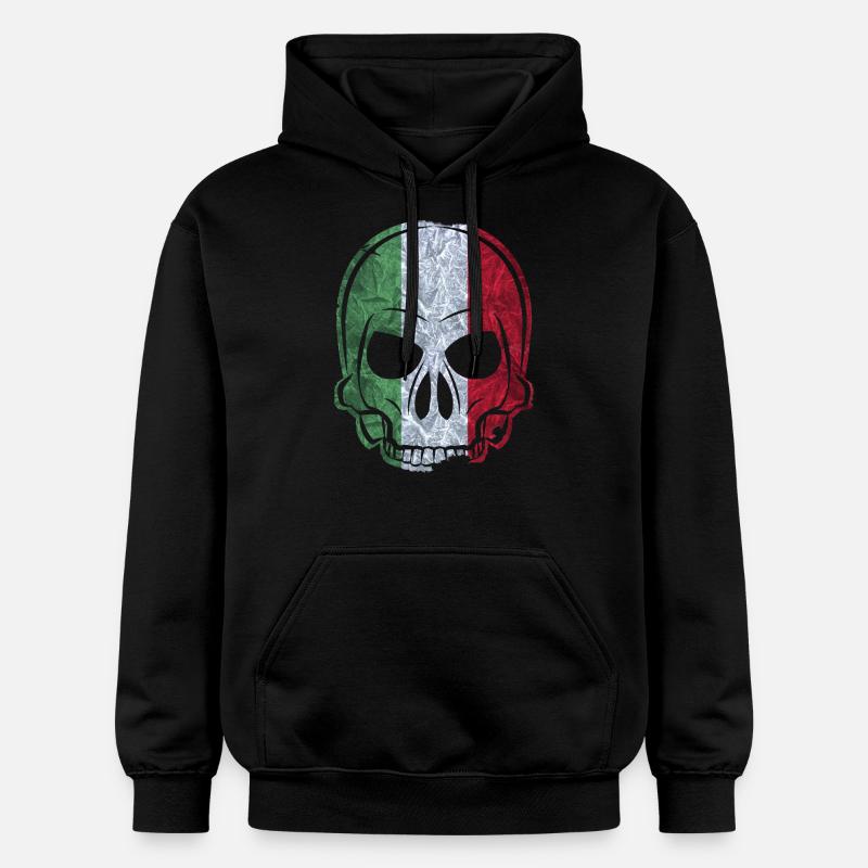 MMJ Italie Drapeau de crâne - Sweat à capuche Softstyle® Gildan Unisexe - noir