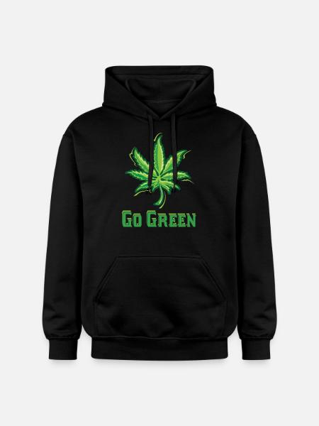 Go Green Legalize Marijuana - Gildan Unisex Softstyle® Midweight Hoodie - black