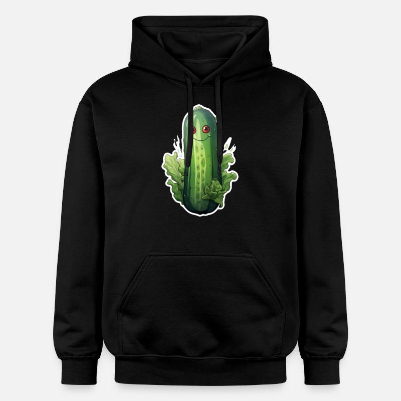 Concombre Kawaii - Sweat à capuche Softstyle® Gildan Unisexe - noir