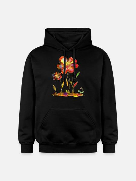 Blumen - Gildan Unisex Softstyle® Midweight Hoodie - Schwarz