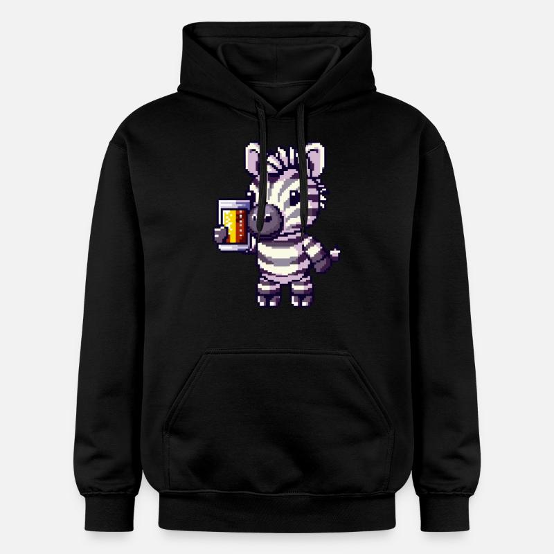 Zebra bière pixel - Sweat à capuche Softstyle® Gildan Unisexe - noir