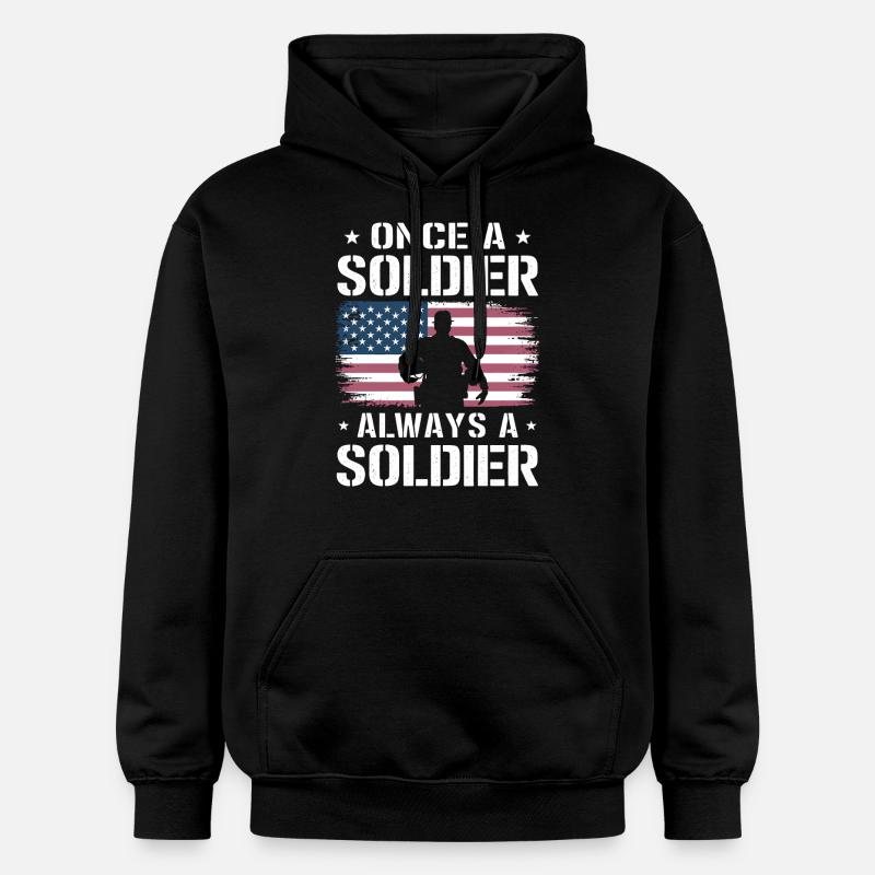 Soldat militaire vétéran - Sweat à capuche Softstyle® Gildan Unisexe - noir