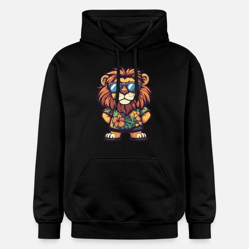 Lion BD Drôle d’été - Sweat à capuche Softstyle® Gildan Unisexe - noir