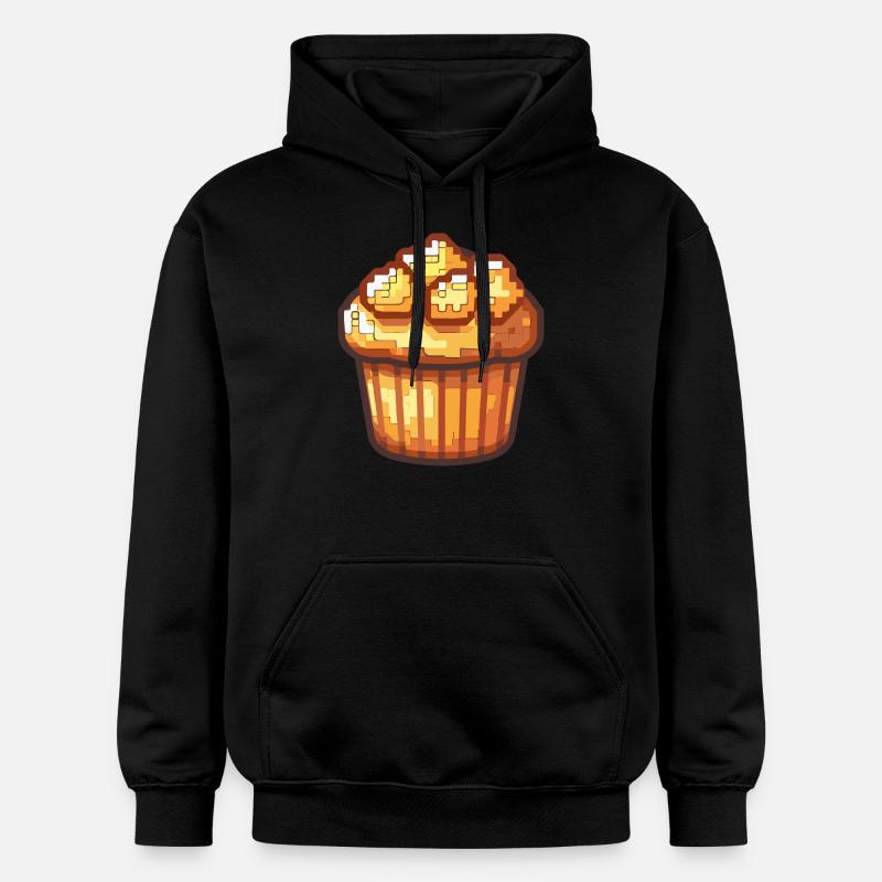 Cupkake Pixel Symbole Gâteau - Sweat à capuche Softstyle® Gildan Unisexe - noir