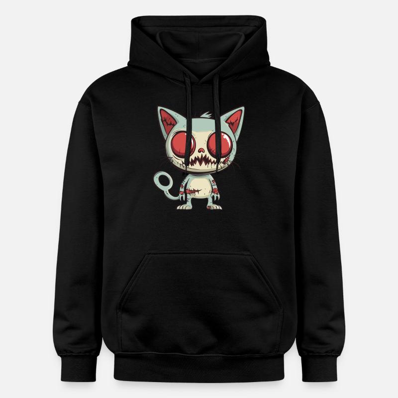 Cat Halloween Comic Funny - Gildan Unisex Softstyle® Midweight Hoodie - black