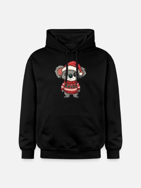 Koala Christmas Comic - Gildan Unisex Softstyle® Midweight Hoodie - black