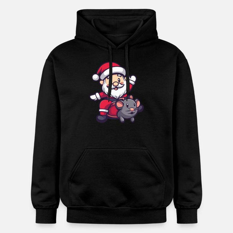 Souris Père Noël - Sweat à capuche Softstyle® Gildan Unisexe - noir