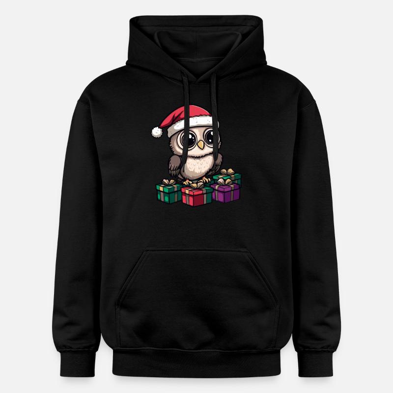 Cadeaux de Noël hibou - Sweat à capuche Softstyle® Gildan Unisexe - noir