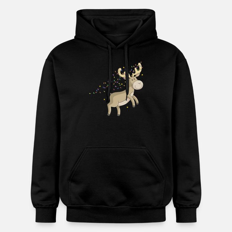 Comic renne de Noël - Sweat à capuche Softstyle® Gildan Unisexe - noir