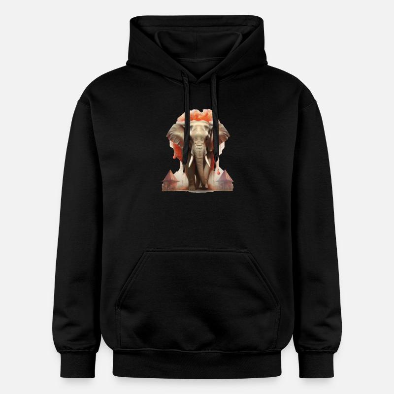 Éléphant - Sweat à capuche Softstyle® Gildan Unisexe - noir