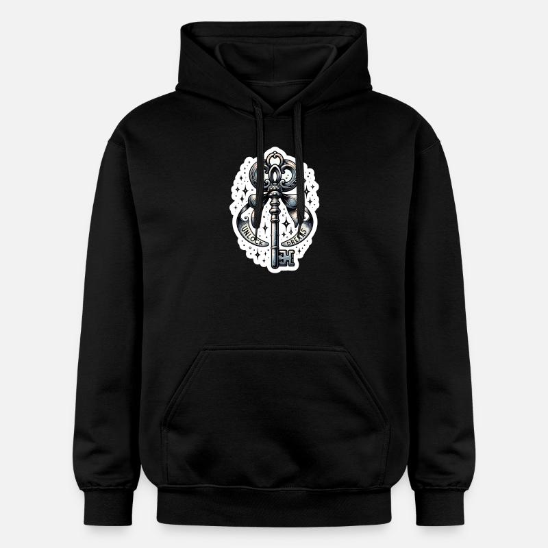 Déverrouiller les rêves - Illustration clé - Sweat à capuche Softstyle® Gildan Unisexe - noir