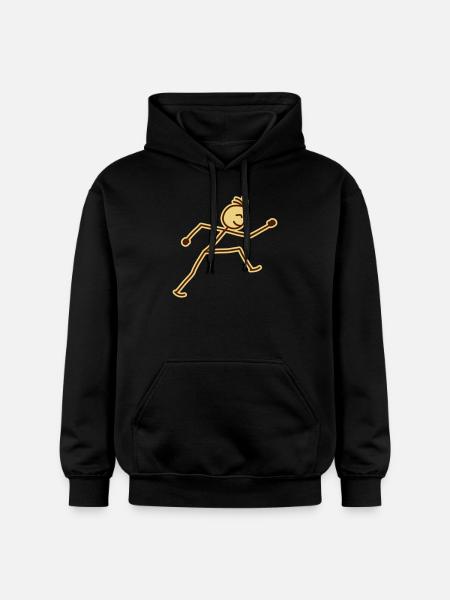 walking_stick_figure_2c - Gildan Unisex Softstyle® Midweight Hoodie - black
