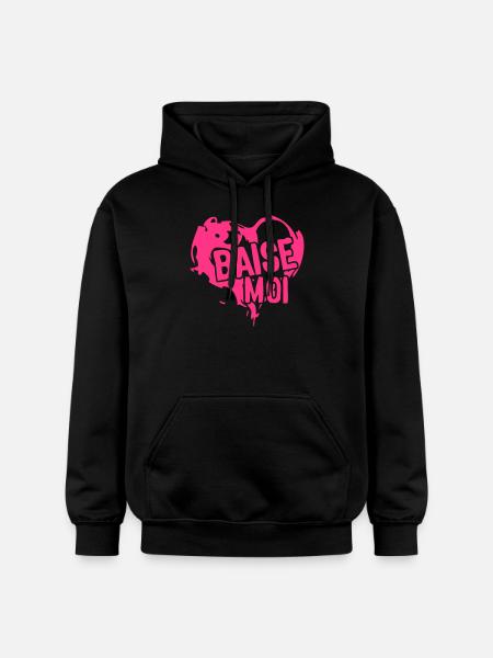 heart love heart fuck me - Gildan Unisex Softstyle® Midweight Hoodie - black