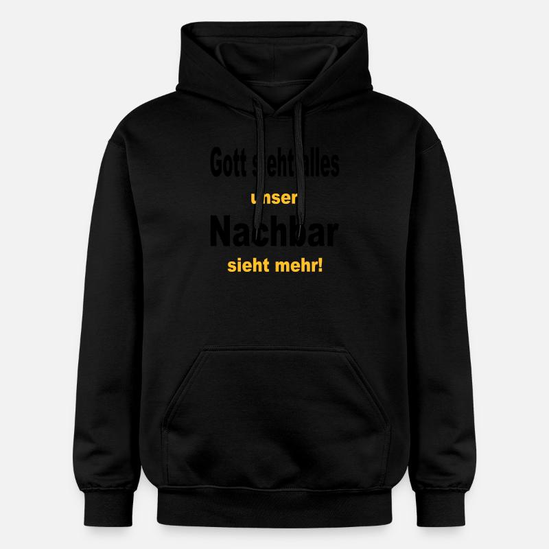 Dieu voit tout - Sweat à capuche Softstyle® Gildan Unisexe - noir