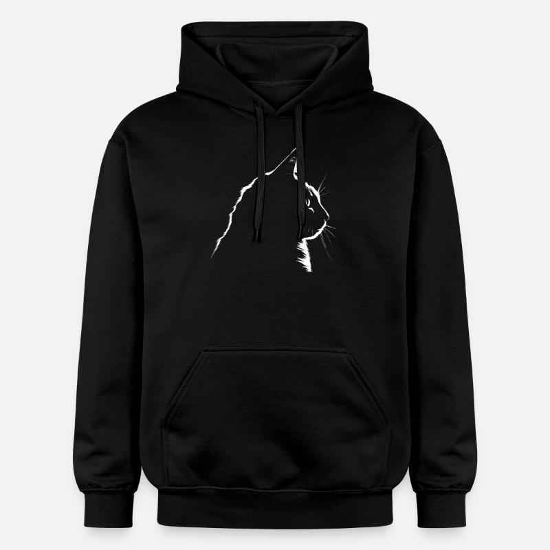 Chat, Motif De Chat - Sweat à capuche Softstyle® Gildan Unisexe - noir