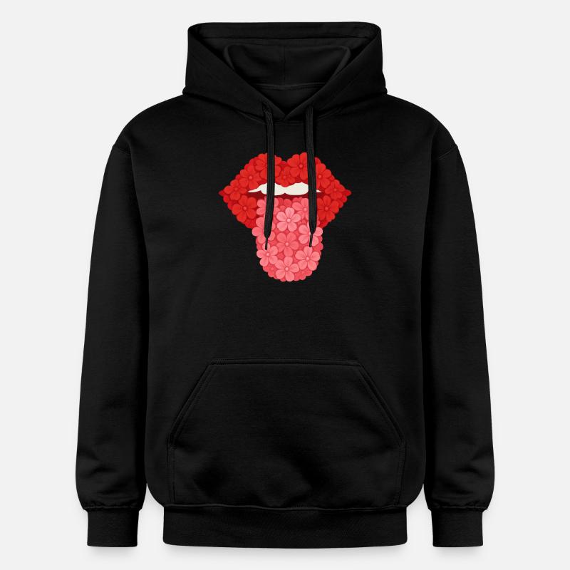 Lèvres fleuries - Sweat à capuche Softstyle® Gildan Unisexe - noir