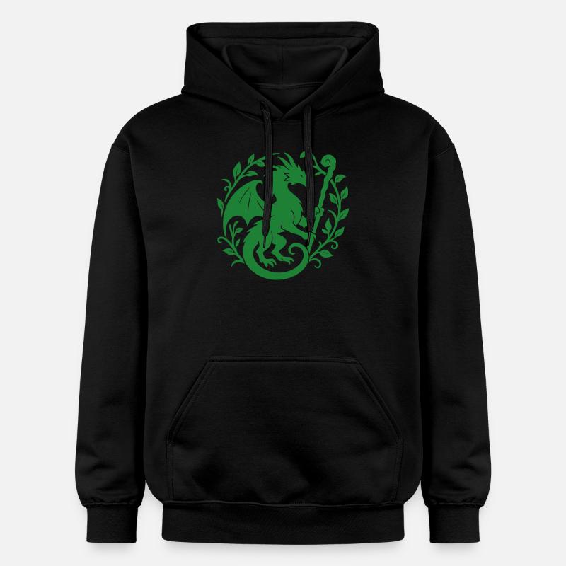 Druide Dragon (vert clair) - Sweat à capuche Softstyle® Gildan Unisexe - noir
